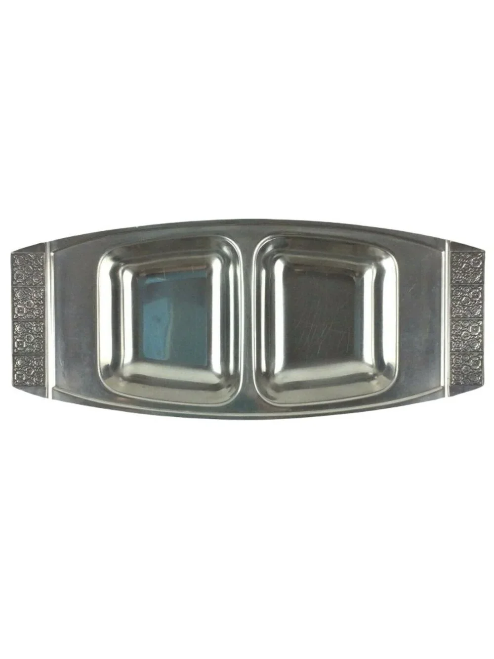 Stanley Roberts 18/8 Stainless Steel Divided Dish Snack Tray Mid Century Modern